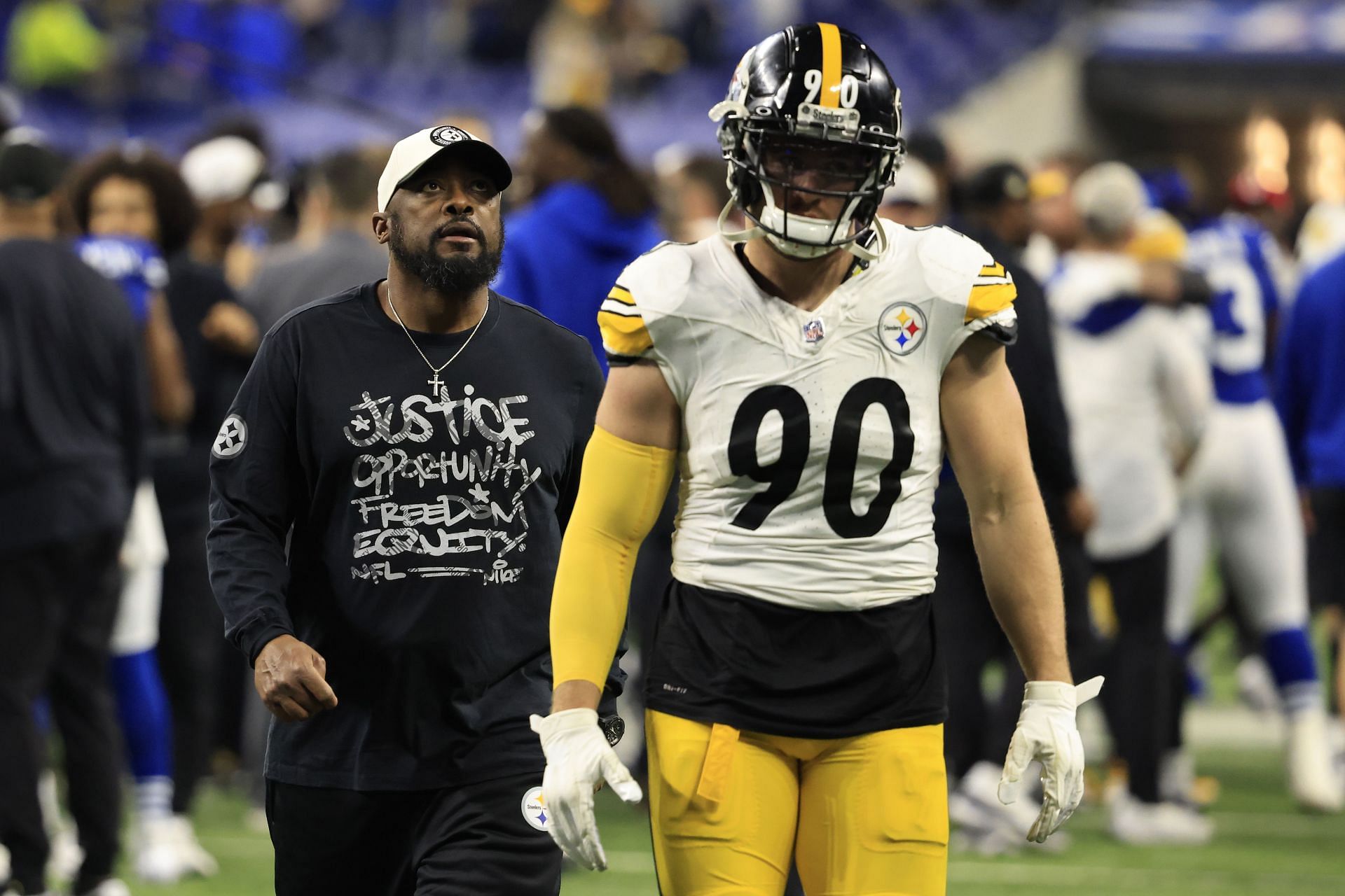 Mike Tomlin and T.J. Watt